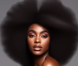 craiyon 143946 a stunningly beautiful dark woman with kinky coily natural realistic looking afro hair