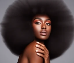 craiyon 144014 a stunningly beautiful dark woman with kinky coily natural realistic looking afro hair